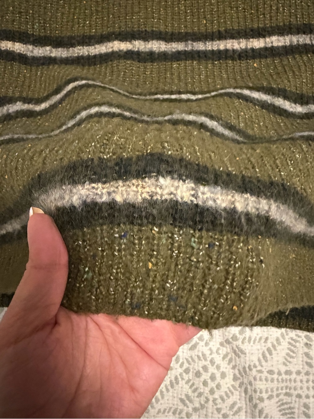Free People Alpaca Wool Blend Striped Grommet Oversized Sweater Size S - Picture 8 of 13